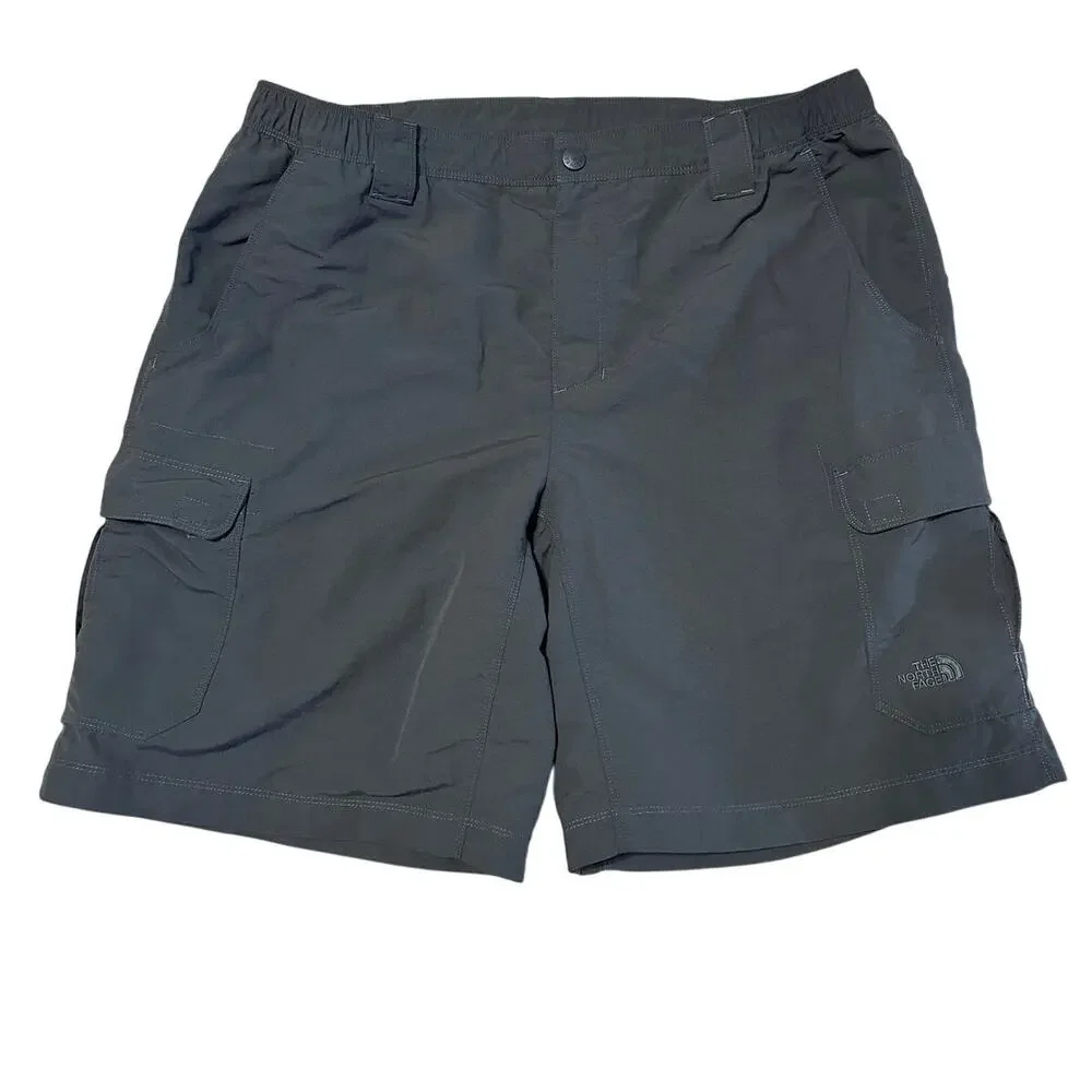 The North Face Cargo Hiking Shorts Men’s XL Gray Nylon Outdoor Trail Utility
